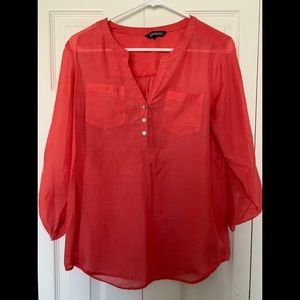 Coral Sheer Blouse